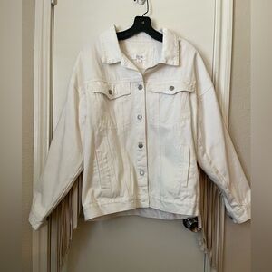 White Fringe Women's Jacket